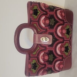 Vintage Isabella Fiore Y2K Floral Hand Beaded Satchel